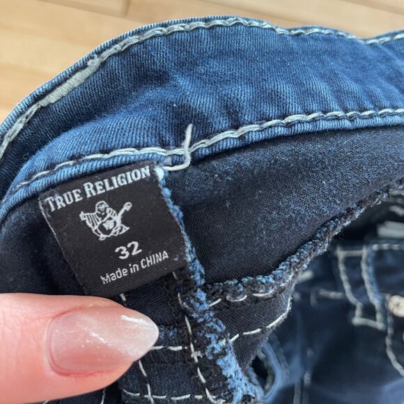 True Religion Jennie Curvy Skinny Jeans Y2K Mid Rise Flap Pocket Size 32 - Picture 3 of 9